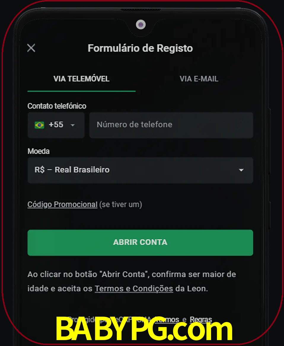 Abra o aplicativo e inicie o processo de registro.