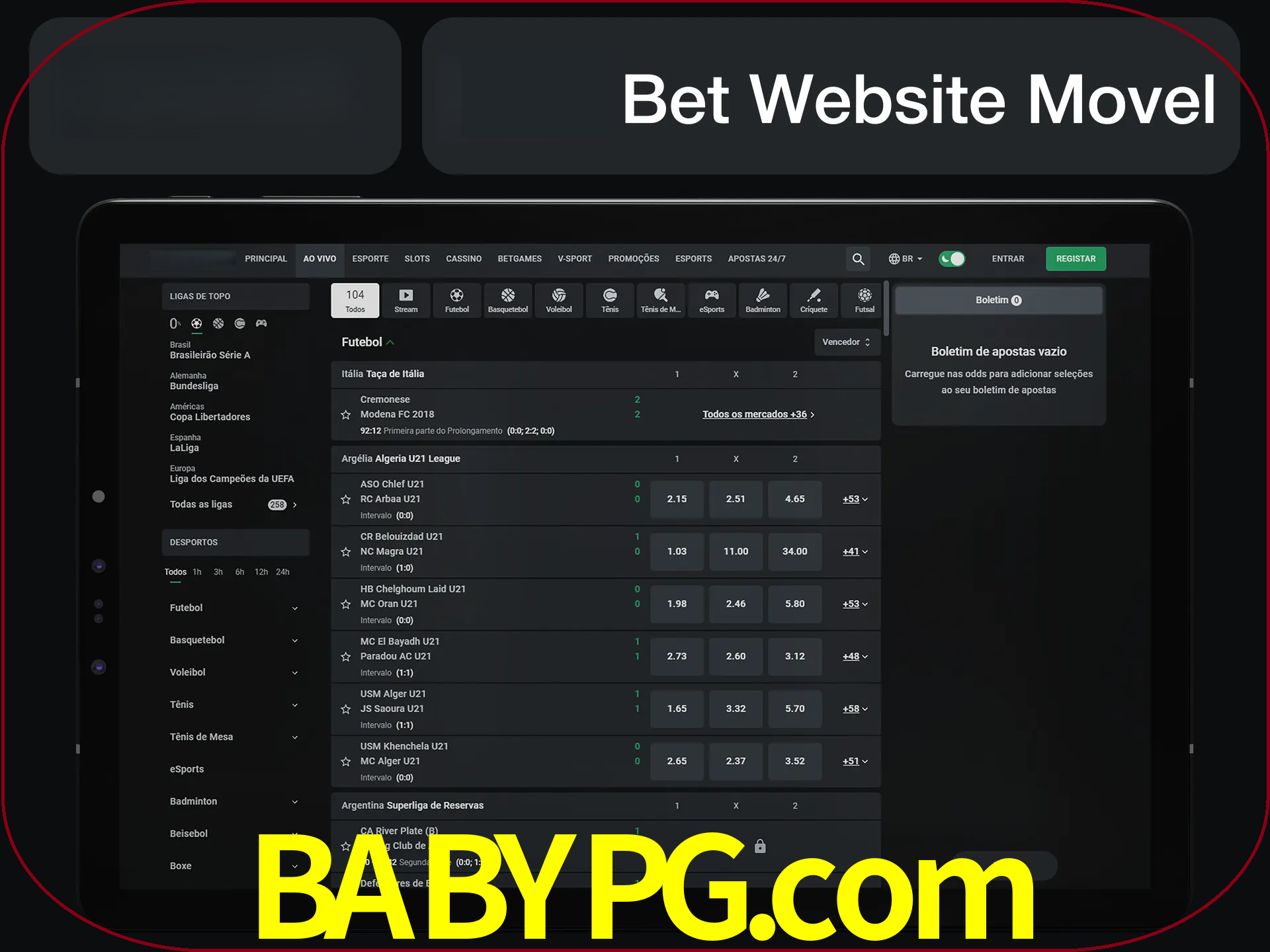 Use nosso website em qualquer dispositivo.